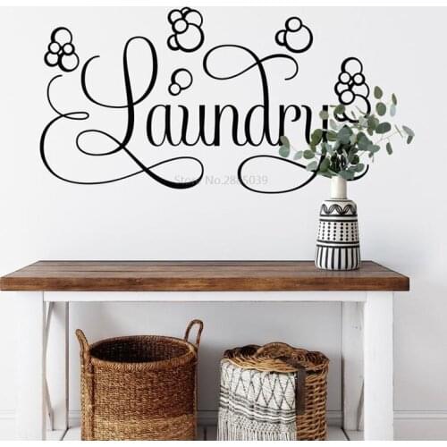 Laundry Room Decal Bubbles Design Country Cottage Decor Waterproof Removable Vinyl Wall Sticker Mural BD630
