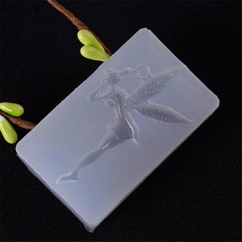Super Glossy Resin Angel girl Mold Epoxy Craft Silicone Keychain Moulds Polymer Clay DIY Jewelry Making