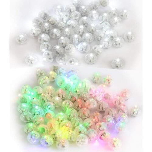 LED Mini Round Ball Balloon Light, Long Standby Time Ball Lights for Paper Lantern Balloon Party Wedding Decoration(White+Multi