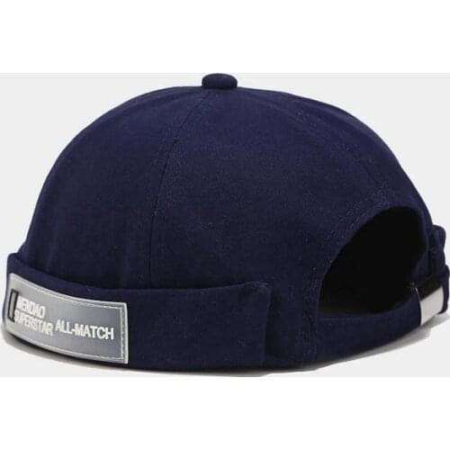LDSLYJR Vintage Docker Cap Brimless Hat Breathable Beanie Hats Cotton Adjustable letter Landlord Sailor Cap Men and Women 27