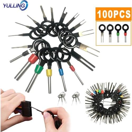 Yulling 100PCS Terminal Ejector Kit Tools Wire Connector Extractor Automotive Terminal Wire Terminal Removal Tool Car Pin Kit