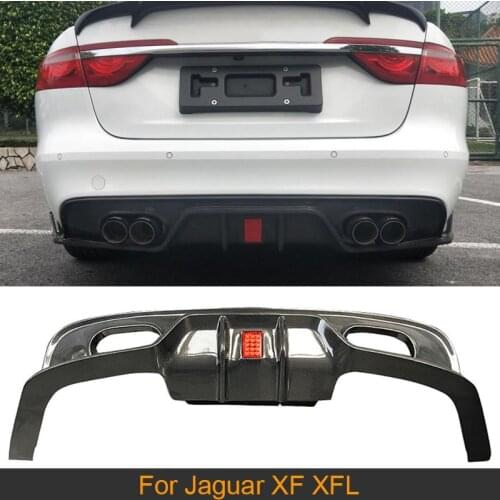 Car Rear Bumper Diffuser Lip For Jaguar XF / XFL Standard 2016 - 2019 Not for Sportbrake Carbon Fiber Car Lip Spoiler Sticker