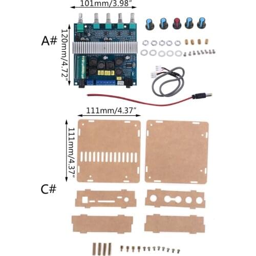 2*50W+100W Bluetooth 5.0 TPA3116D2 Power Subwoofer Amplifier Board 2.1 Channel 20CB