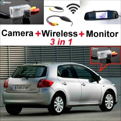 3 in1 Special Camera + Wireless Receiver + Mirror Monitor Easy DIY Back Up Parking System For TOYOTA Auris Blade