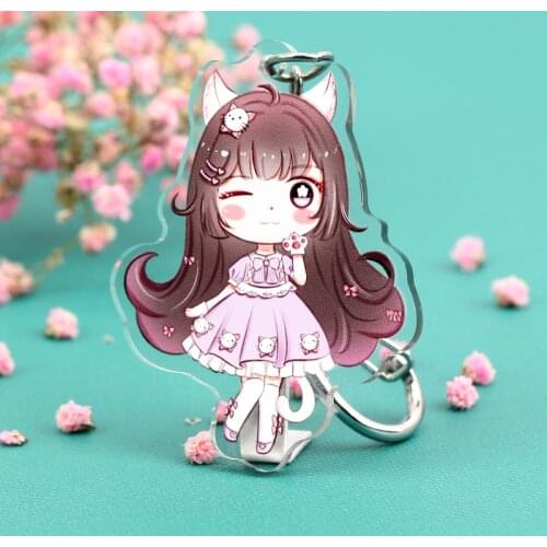 50PCS personalized keychain tag 5cm clear keychain acrylic badge customized anime charms
