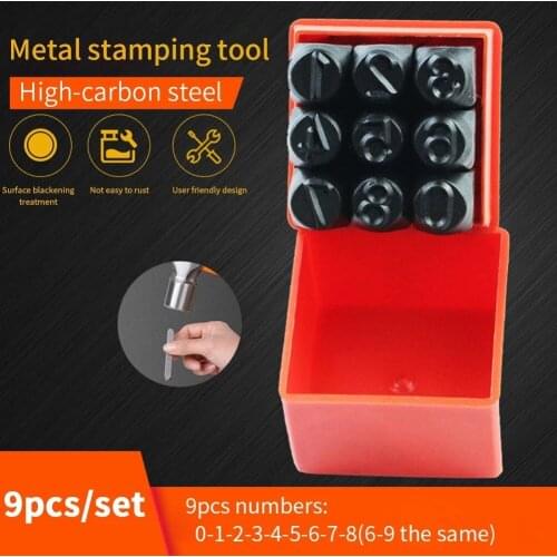 9 Pcs Punch Leather Punching Hand Leather DIY Tool And Carving Seal Carbon Steel For Hand Tools Accessories