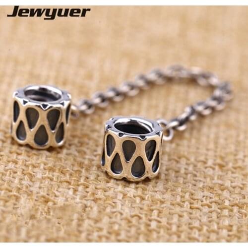 925 Sterling Silver Screw Lock Safety Chain Charms For Jewelry Making DIY Accessories fit beads bracelet Jewelry SF002