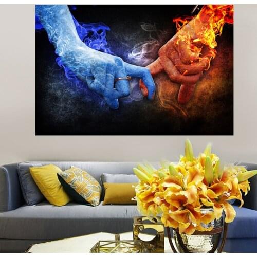 Abstract Lover canvas painting hand in hand wall art printing bedroom decoration modern paintings art on canvas Bedroom Decor