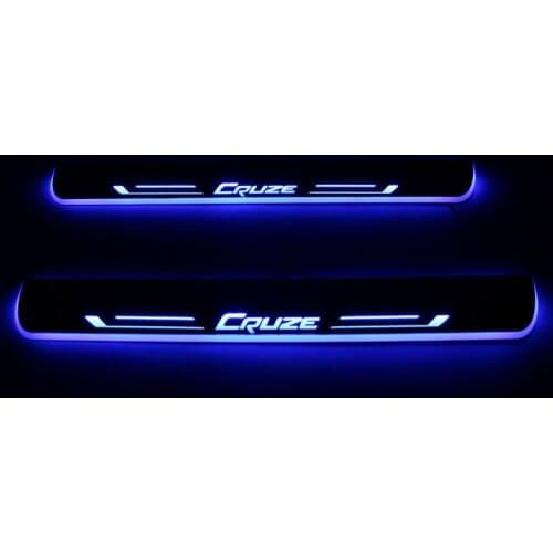 Car LED Door Sill For Chevrolet Cruze Captiva Malibu Camaro Aveo Trax Sail Cavalier Dynamic Welcome Light Scuff Plate Pedal