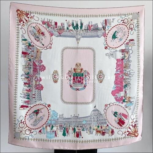 Paris designer head Silk Scarf 90cm 100% Natural Silk Hand Rolled Twill Scarf *Mulberry Silk Scarf 90*90cm heavy silk scarfs