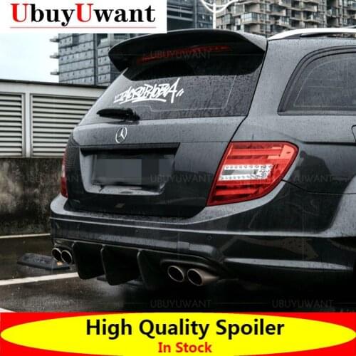 For W204 Mercedes Benz W204 C200 C300 C63 Estate / Wagon High Quality Carbon Fiber Roof Spoiler Car Rear Wing Spoiler 2010-2014
