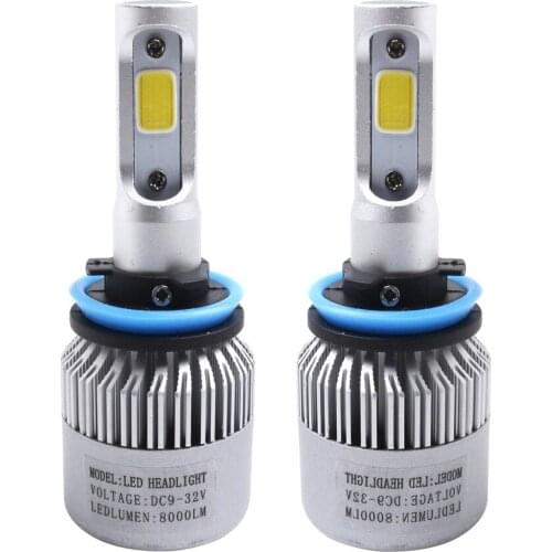 S2 H7 H11 H8 H1 9005 9006 H3 COB LED Headlight 72W 8000LM Car LED Headlight Bulb Fog Light 6500K 9V-32V one set
