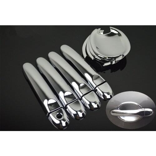 For Nissan Versa / Tiida / Almera 2012 2013 2014 Nissan March Micra 2010 - 2014 Chrome Car Door Handle + Cup Bowl Cover Trim