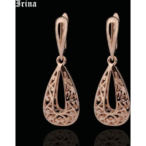 Irina 585 Rose Gold Color Bohemian Filigree Earrings Boho Vintage Ethnic Hollow Chandelier Earrings for women