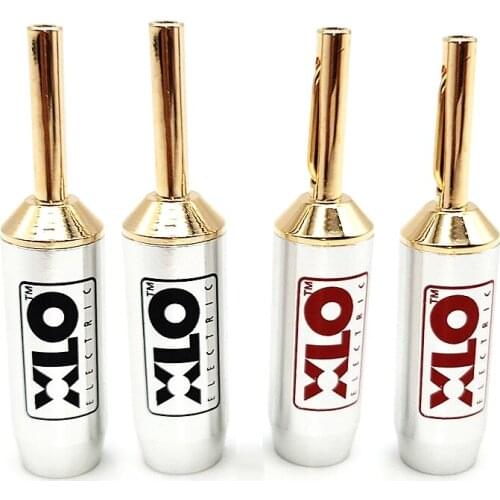 XLO Speaker Cable Banana Plug 24K Gold Plated Connector HiFi Audio Line Adapter - ( 4 Pcs )