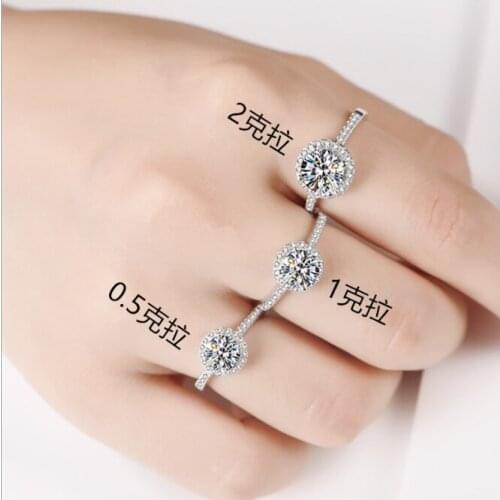 Moissanite Ring , 925 Sterling Silver Fashion Design, 0.5ct, 1ct ,2ct Strong Fire Color,Diamond, High Hardness