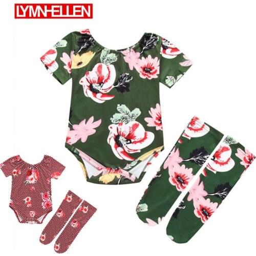 Newest Hot 3PCS Newborn Infant Baby Girls Flower Short Sleeves Romper Jumpsuit+Leg Warmers Outfits Clothes Set