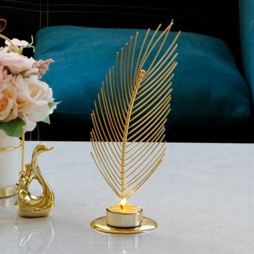 Creative Golden Metal Wrought Iron Candle Holder Candle Holder European-style Home Decoration Ornaments and Crafts