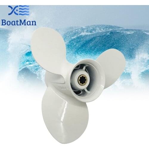 Boat Propeller For Yamaha Outboard Motor 9.9-20HP 9 1/4x11 Aluminum 8 Tooth Spline 63V-45943-00-EL Engine Part