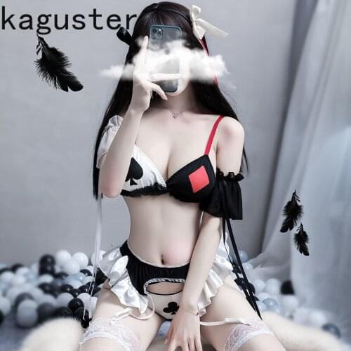 Maid Cosplay Costumes Lace Sexy Lingerie Set Card Perspective Underwear Clown Erotic Outfit Babydoll Porno Nightgown