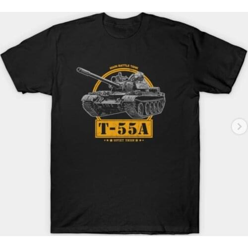 Russia T-55 Soviet Main Battle Tank Army Men T-Shirt Short Casual 100% COTTON O-Neck Men Clothing