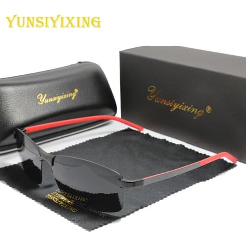 YUNSIYIXING Men Aluminum Sunglasses Polarized Classic Brand Sun Glasses Vintage Driving Rectangle Eyewear For Men/Women 6525