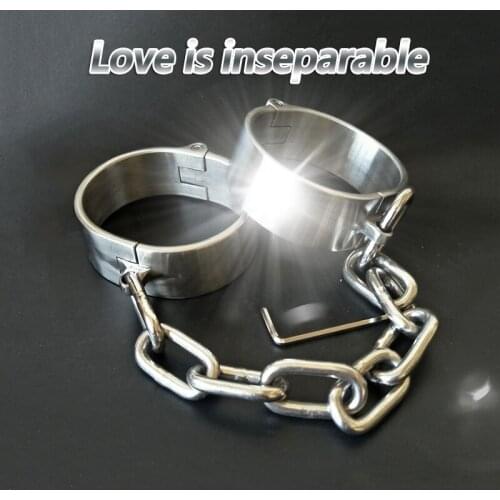 Adult Games Stainless Steel Handcuffs Ankle Cuff For Couples Fetish Bondage Lock BDSM Restraints SM Erotic Sex Toys for Men