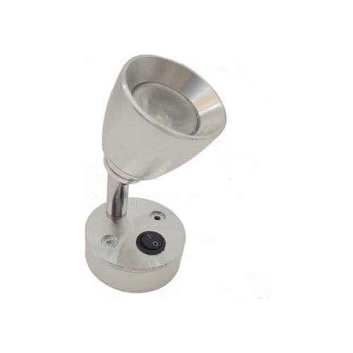 Marine Boat Yacht RV CARAVAN CAMPER 12V 2W SILVER BLACK WALL BEDSIDE LED LAMP