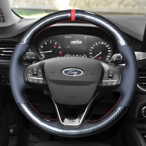 For Ford 19 New Focus Modification Parts DIY custom leather car interior steering wheel cover car accessories