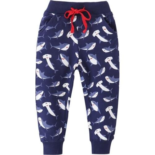 Jumping Meters New 2021 Sharks Print Fashion Kids Sweatpants For Boys Girls Autumn Spring Trousers Fashion Sport Kids Clothes