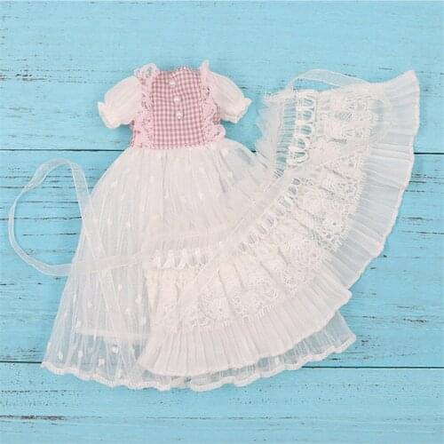 DBS Blyth icy doll clothes Pink lace maxi dress suit for the 1/6 JOINT body girl gift