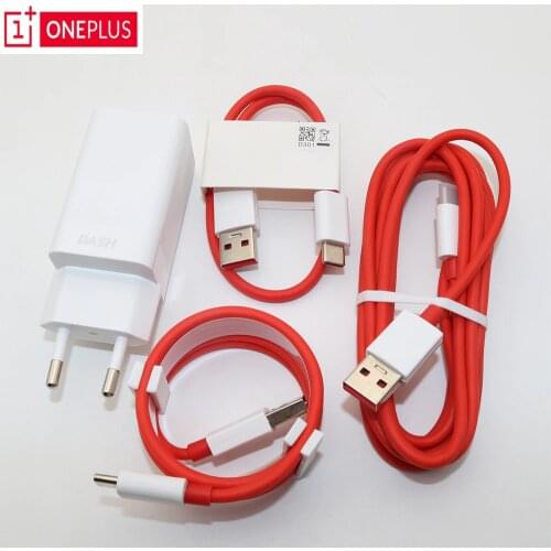 Original Oneplus Dash Charger5V 4A EU USB Quick Charger Adapter USB 3.1 Type-C Data Noodle Dash Cable forOneplus 3/3T/5/5T/6