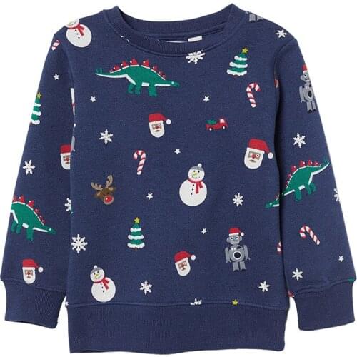 Boys Autumn Christmas Sweatershirt Jumper Children Clothing for Sportswear Cotton Shirt of Kid
