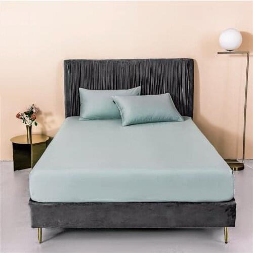 60S Pure Cotton Fitted Sheet Mattress Cover Bed Sheet Bedding Textile Collection Healthy Ins Hot Nordic Style Pure Color