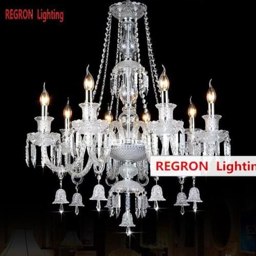 Luxury France style Crystal Chandelier For Hotel Living Room ceiling Chandeliers Hanging Luminaire Foyer Parlor led lamparas