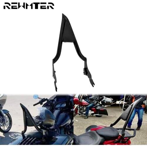 Motorcycle Black Passenger Backrest Sissy Bar Detachable 22" Backrest For Harley Touring Road King Street Glide FLHT 2009-2021