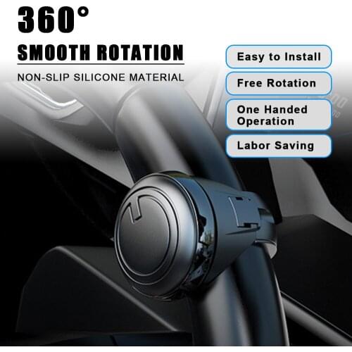 Ball Shaped 360 Degree Rotation Turning Steering Wheel Booster Spinner Knob Metal Bearing Power Handle Black