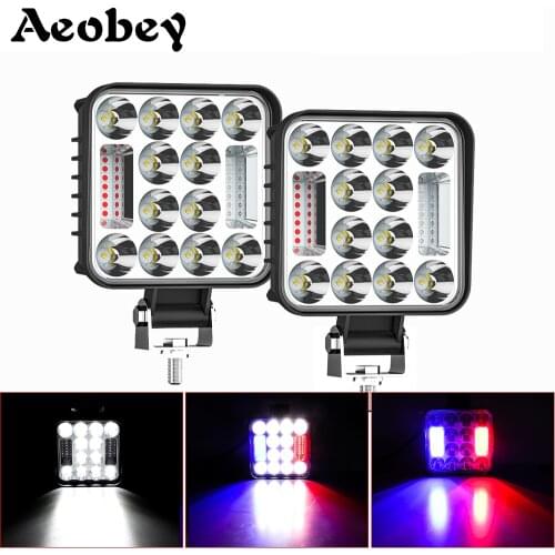 Aeobey 4inch 78W Strobe LED Work Light 12V 24V Red Blue Flash Led Bar OffRoad for Truck 4x4 Tractor SUV Boat Atv Led Fog Light