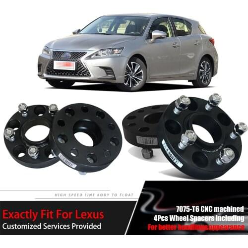 Teeze 4pcs 5X100 54.1CB 25mm Thick Hubcenteric Black Color Wheel Spacer Adapters For Lexus CT 2011