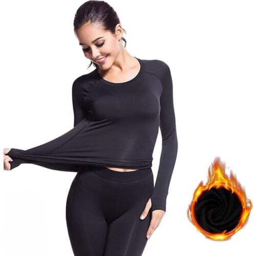 Thermal Underwear For Women Winter Warm Long Johns Set Thermal Wear Women Quick Dry Anti-microbial Stretch Plus velvet Set S-XXL