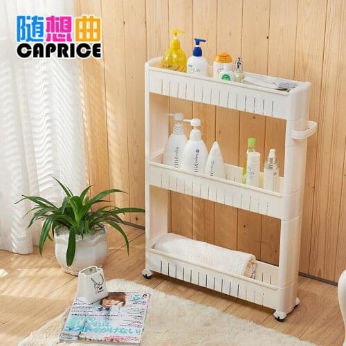 Handle type container car with roller movable kitchen sanitary bath racks stacked slot combination finishing frame