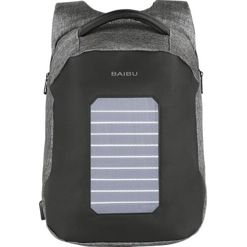 Solar Smart Backpack Mens Backpack USB Rechargeable Outdoor Travel Bag Multi-Function Computer Bag 15.6" Travel Sport Backpack