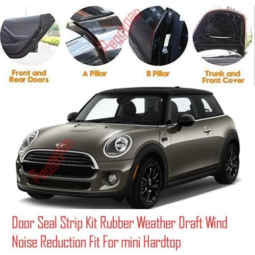 Door Seal Strip Kit Self Adhesive Window Engine Cover Soundproof Rubber Weather Draft Wind Noise Reduction For Mini Hardtop