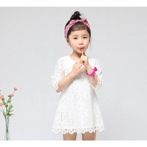Spring summer lace flower girl dress baby girls princess dresses kids back to school dress