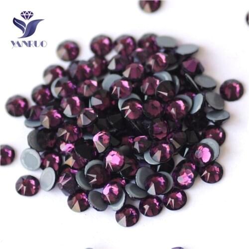 YANRUO 2088HF All Sizes Amethyst Glitter Strass DIY Luxury Hotfix Crystal Flatback Hot Fix Rhinestones On Clothes