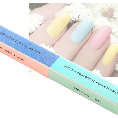 1PCS Six-sided Polishing Nail File Creative Tool Printing Nail File Sanding Professional Nail File Tool US FR ES Send