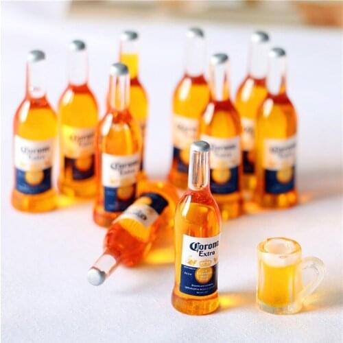 10Pcs 1/12 Dollhouse Miniature Resin Bottle Simulation Wine Bottle Model