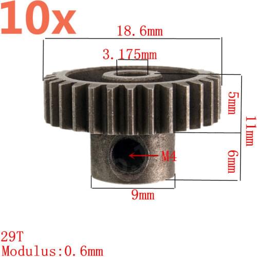 10Pcs 11189 Motor Gear 29T Metal HSP Spare Parts For 1/10 Scale Models EP RC Remote Control Car Parts Buggy XSTR Hobby Baja