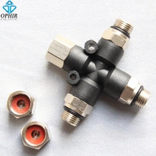 OPHIR 3-WAY AIRBRUSH AIR HOSE SPLITTER Multiple with 2 Airbrushes Adaptors/ Adapters_AC038