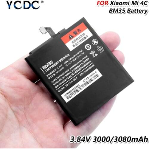 3.84V 3080mAh BM35 Phone Battery Lithium Battery For Xiaomi 4C Mi4c M4C Mobile Phone Batteries Replacement Baterija Accumulator